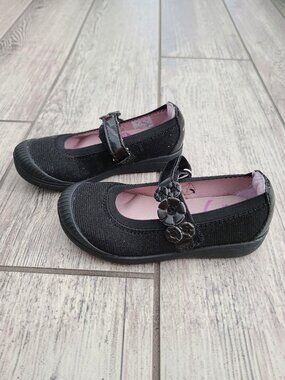 Stride Rite Layla Girls Mary Jane Hook and Loop Shoes Black Toddler Size 8